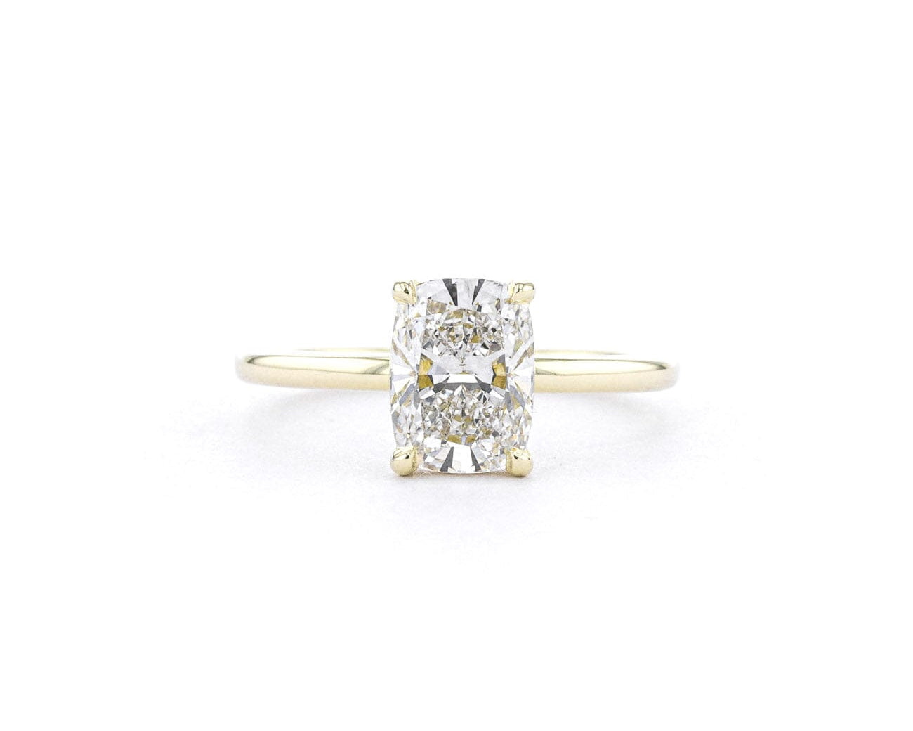 1.6mm Leah Elongated Cushion High Polish Engagement Rings Princess Bride Diamonds 