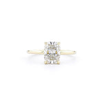 1.6mm Leah Elongated Cushion High Polish Engagement Rings Princess Bride Diamonds 
