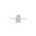 1.6mm Leah Elongated Cushion High Polish Engagement Rings Princess Bride Diamonds 