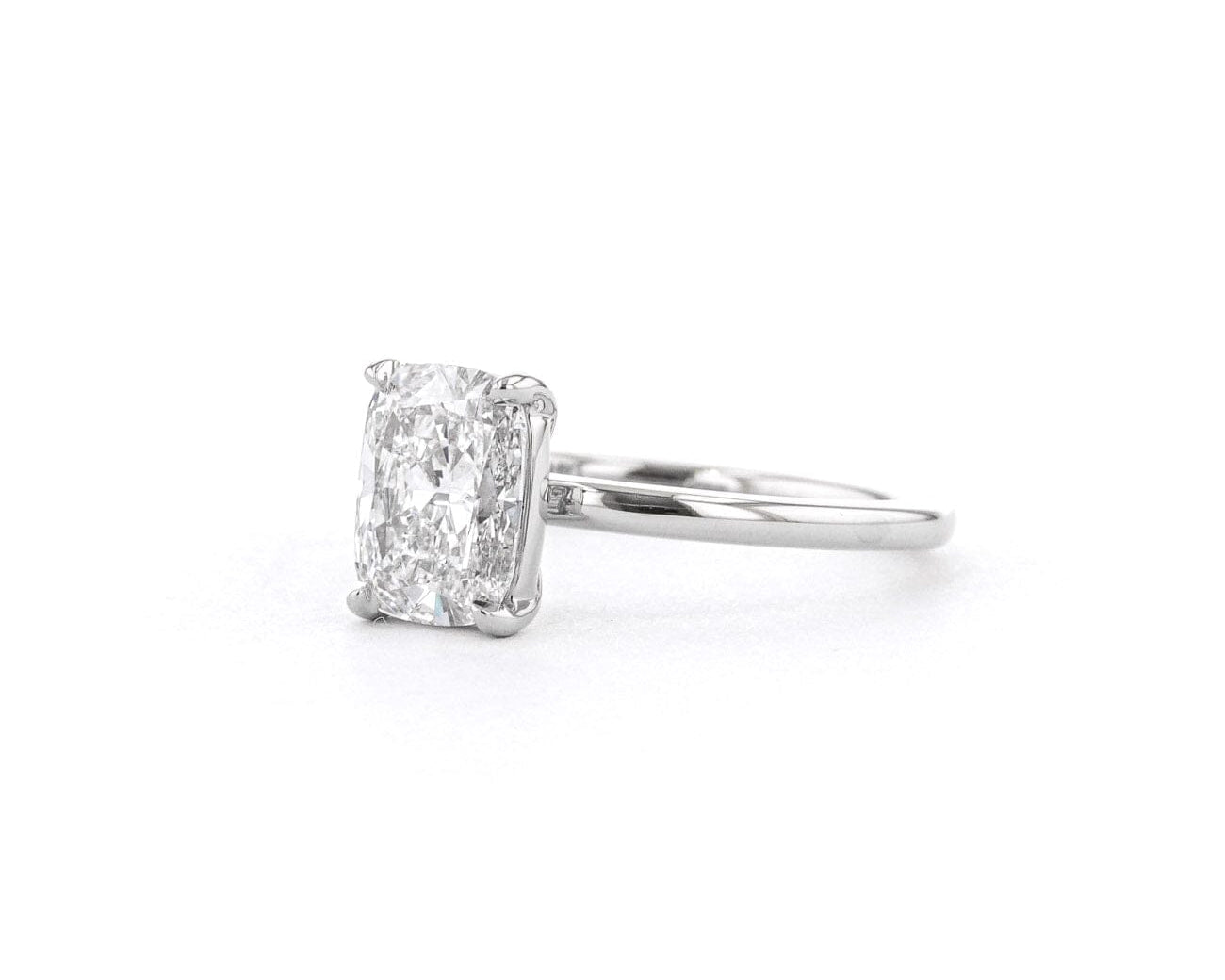 1.6mm Leah Elongated Cushion High Polish Engagement Rings Princess Bride Diamonds 