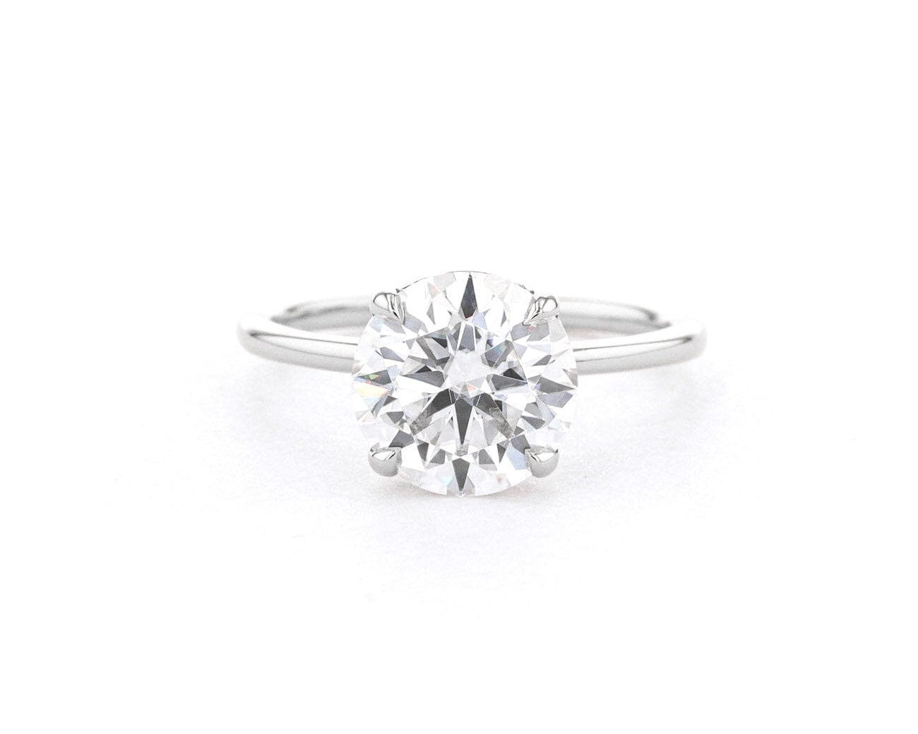 1.6mm Leah Round High Polish Engagement Rings Princess Bride Diamonds 