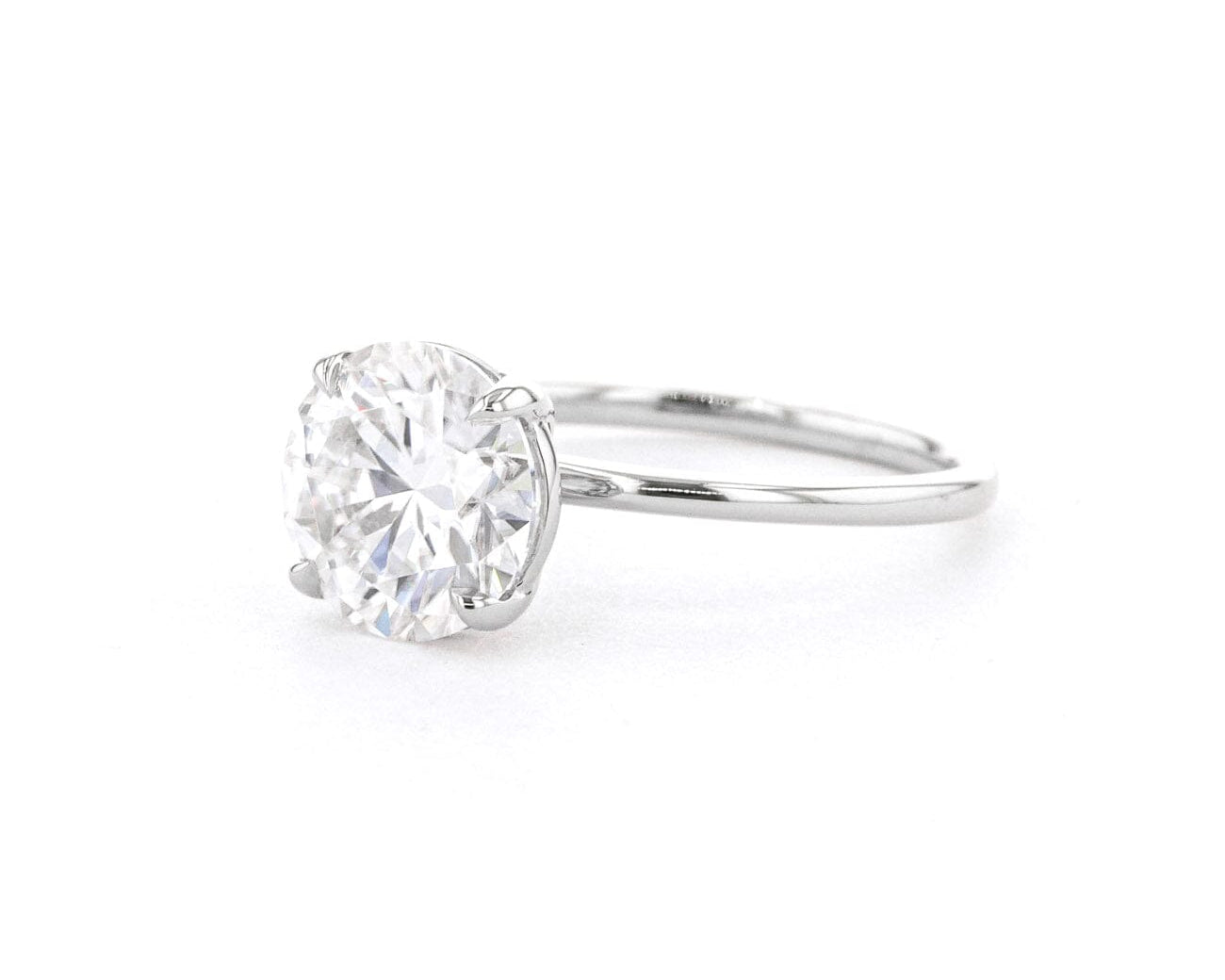 1.6mm Leah Round High Polish Engagement Rings Princess Bride Diamonds 