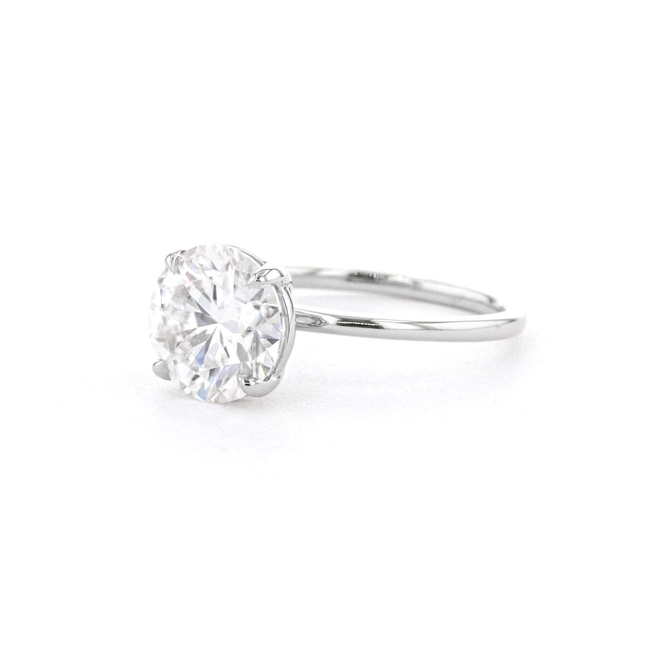 1.6mm Leah Round High Polish Engagement Rings Princess Bride Diamonds 
