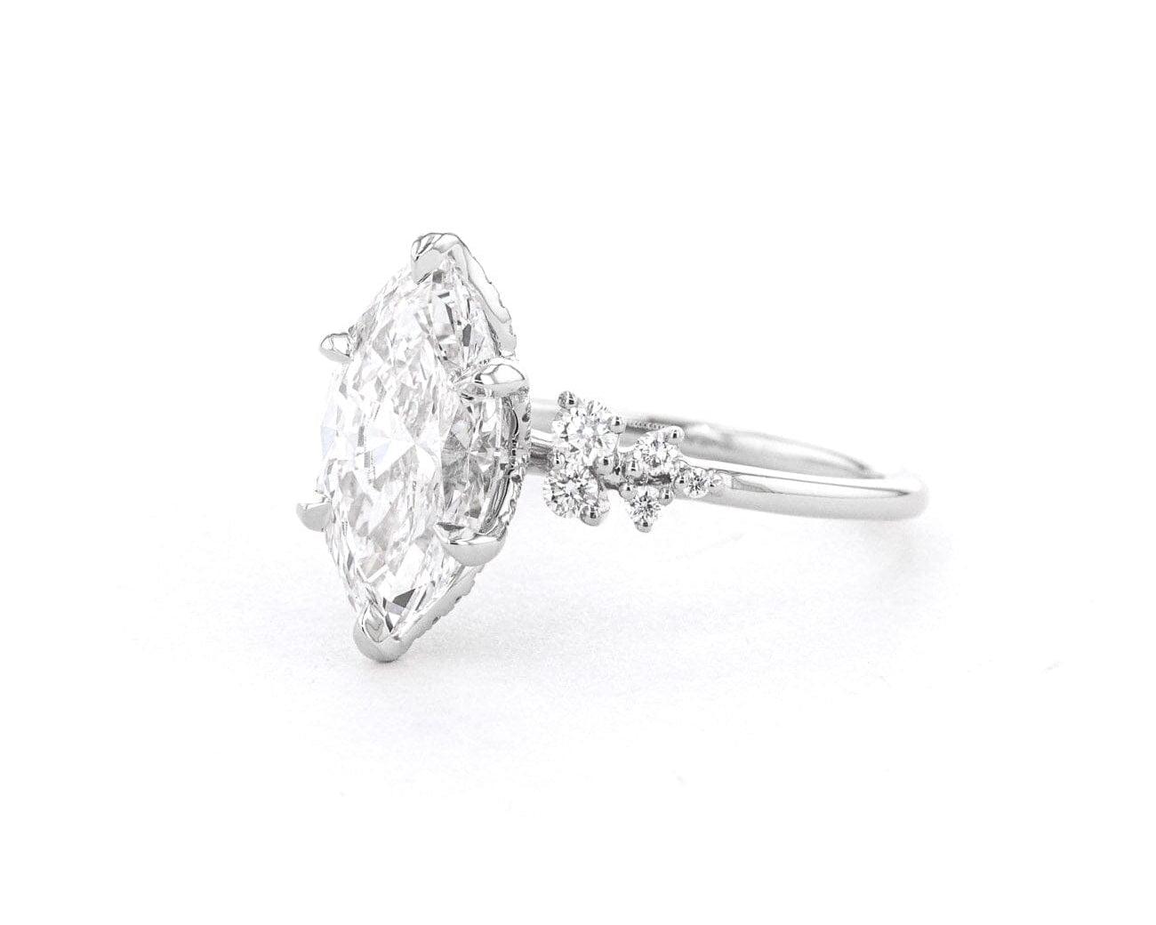 1.6mm Luna Marquise Engagement Rings Princess Bride Diamonds 