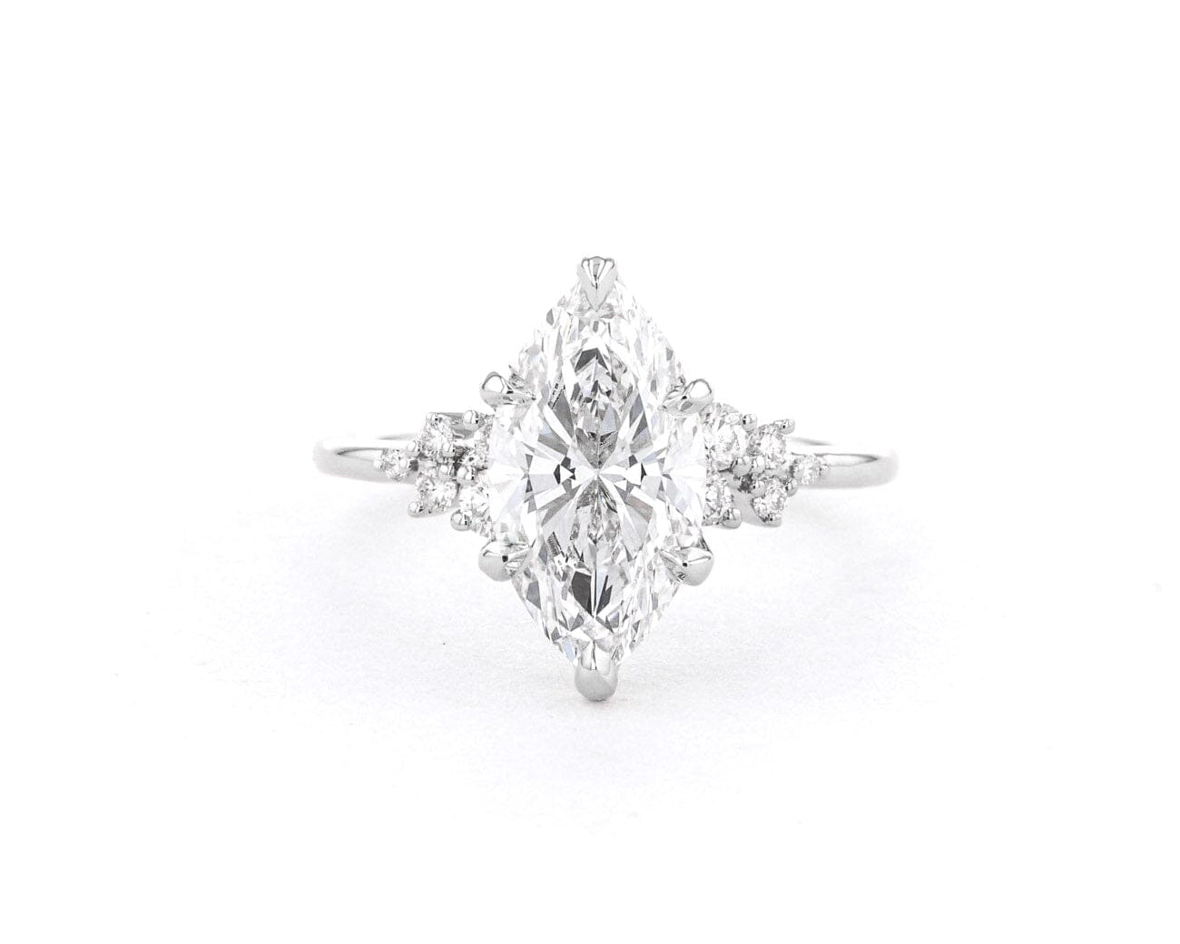 1.6mm Luna Marquise Engagement Rings Princess Bride Diamonds 