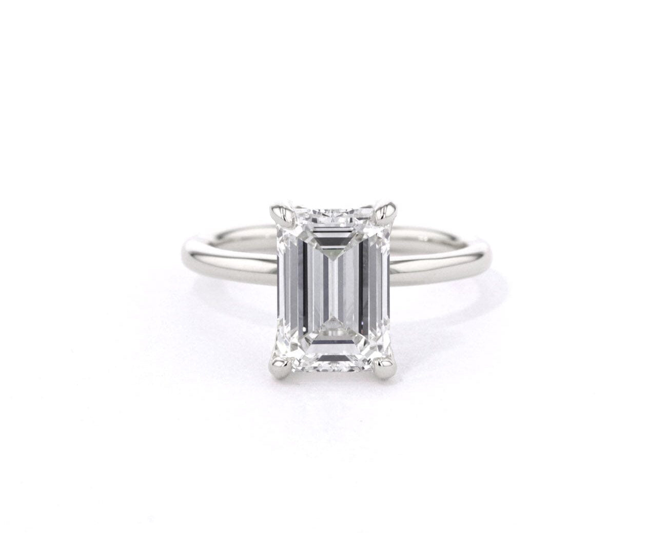 1.6mm Samantha Emerald High Polish Engagement Rings Princess Bride Diamonds 