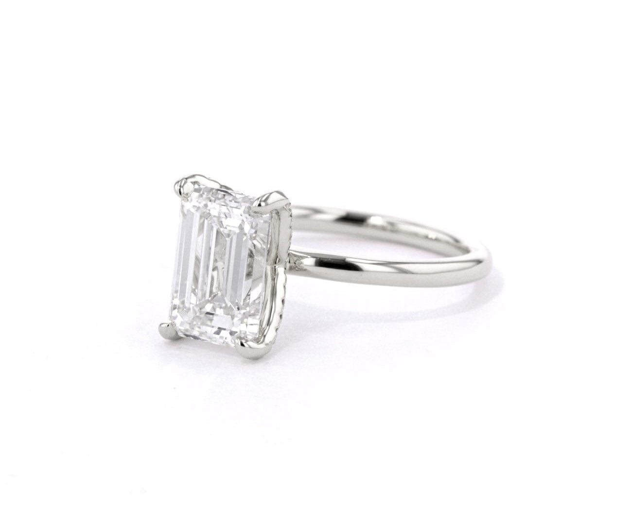 1.6mm Samantha Emerald High Polish Engagement Rings Princess Bride Diamonds 