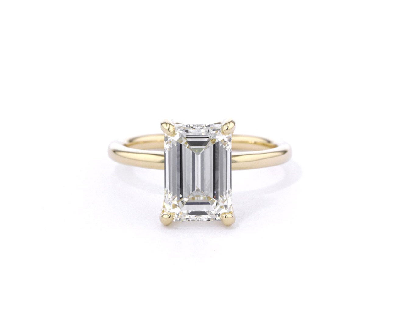 1.6mm Samantha Emerald High Polish Engagement Rings Princess Bride Diamonds 