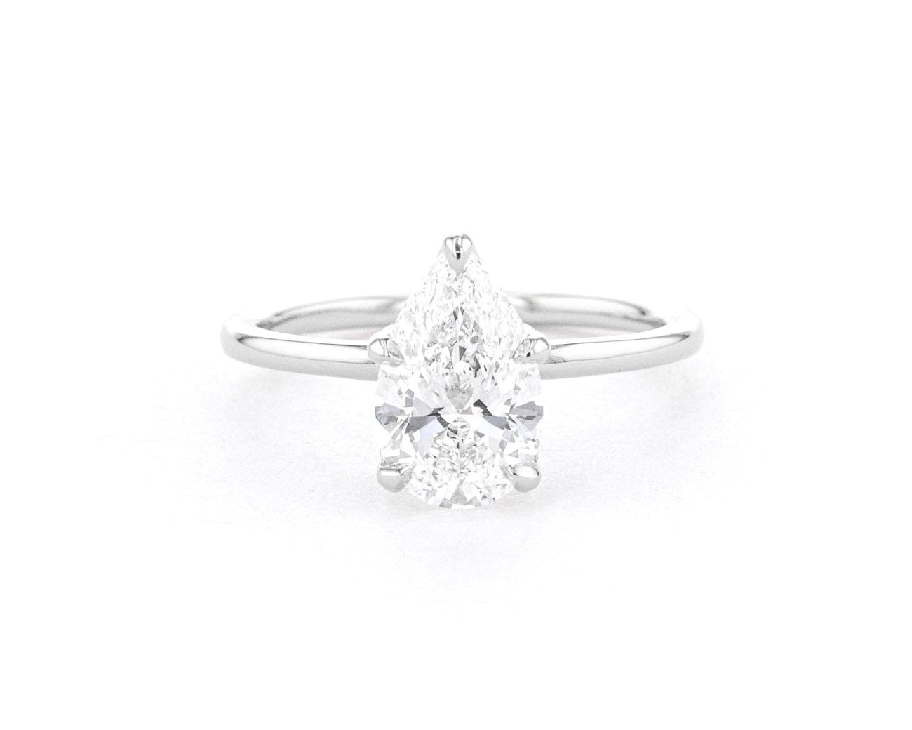 1.6mm Samantha Pear High Polish Engagement Rings Princess Bride Diamonds 