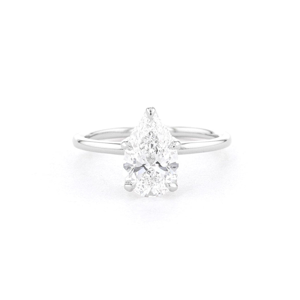 1.6mm Samantha Pear High Polish Engagement Rings Princess Bride Diamonds 