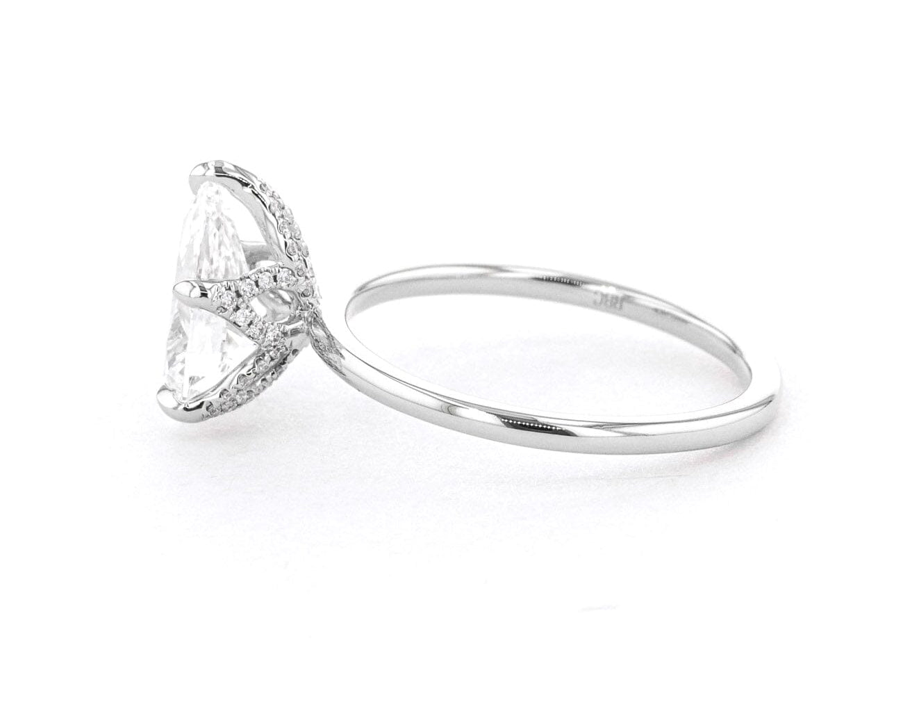 1.6mm Samantha Pear High Polish Engagement Rings Princess Bride Diamonds 
