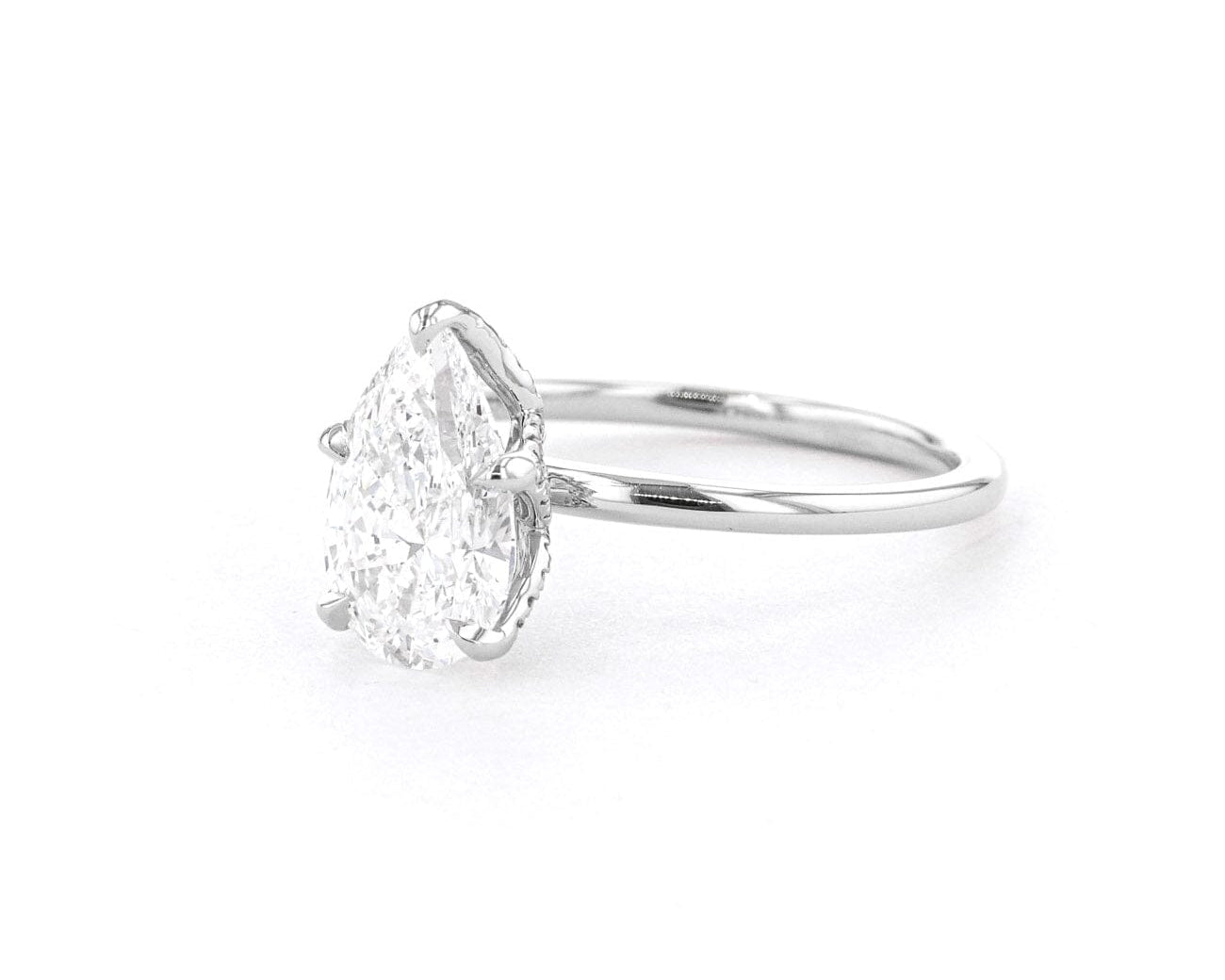 1.6mm Samantha Pear High Polish Engagement Rings Princess Bride Diamonds 
