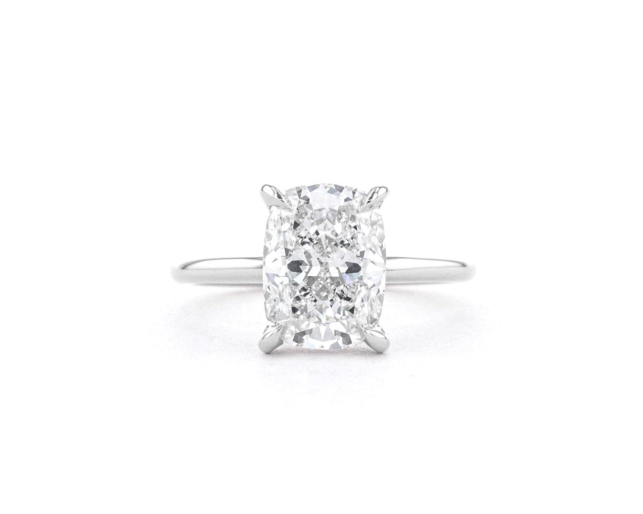 1.6mm Shelby Cushion High Polish Engagement Rings Princess Bride Diamonds 