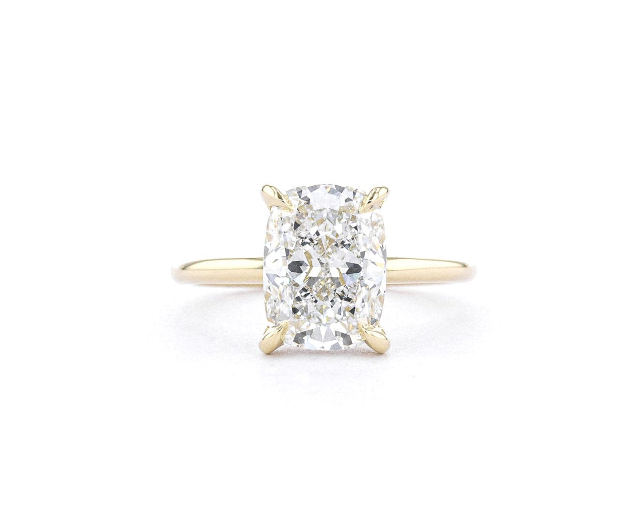 1.6mm Shelby Cushion High Polish Engagement Rings Princess Bride Diamonds 