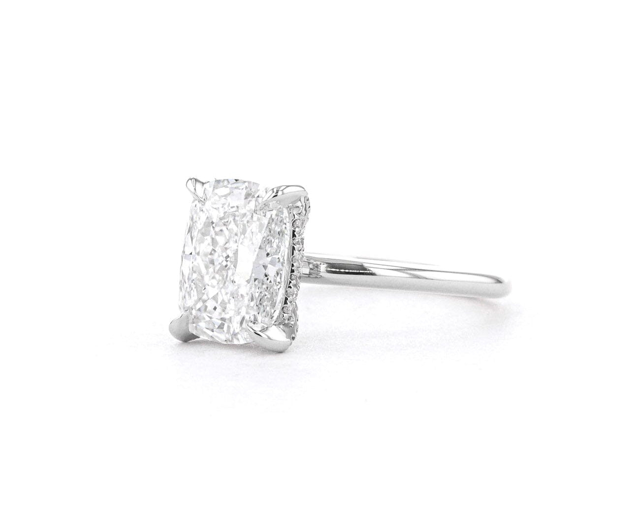 1.6mm Shelby Cushion High Polish Engagement Rings Princess Bride Diamonds 