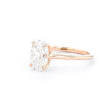 1.6mm Victoria Oval High Polish Engagement Rings Princess Bride Diamonds 