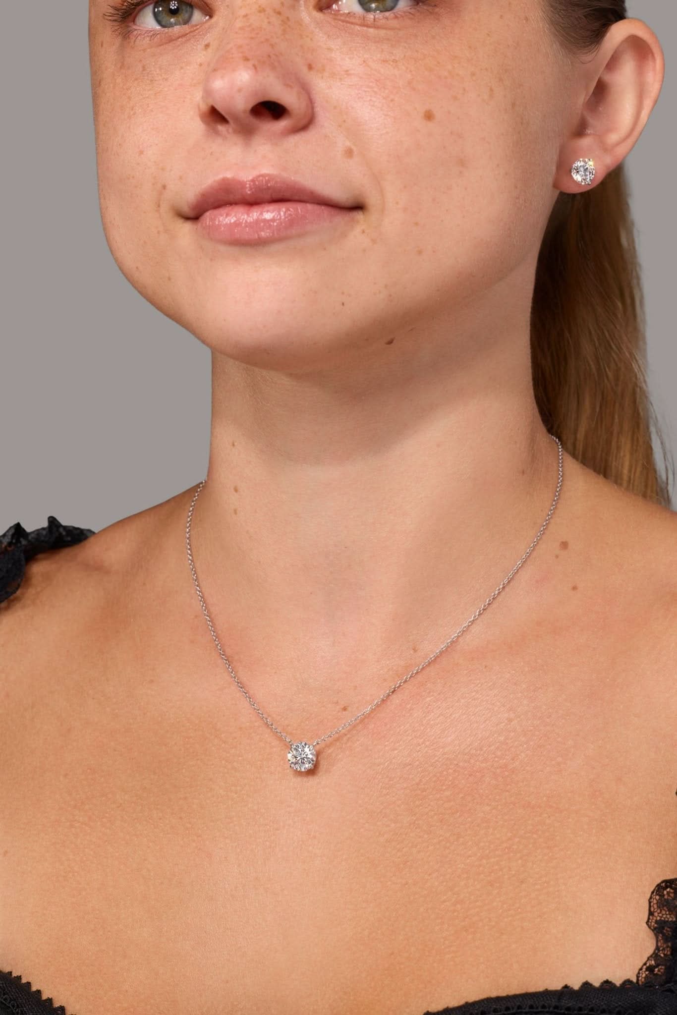 1.70ct D - VS1 Core Round Solitaire Necklace - PBD Necklaces