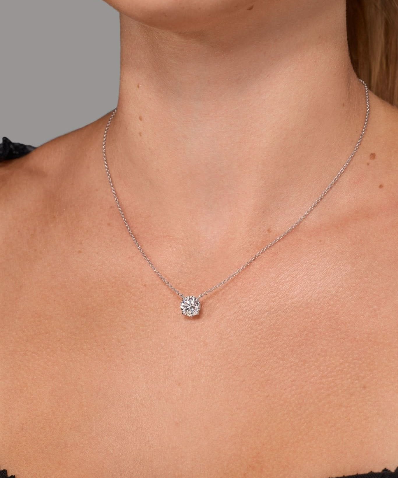 1.70ct D - VS1 Core Round Solitaire Necklace - PBD Necklaces