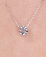 1.70ct F-VS1 Round Lab Diamond 14k White Gold Pendant Necklaces Princess Bride Diamonds 