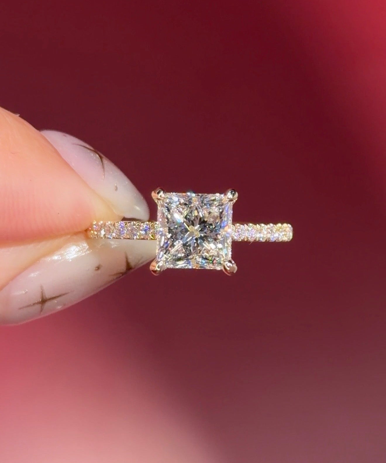 1.71ct D - VS1 Princess Lab Diamond Stephanie - PBD Engagement Rings