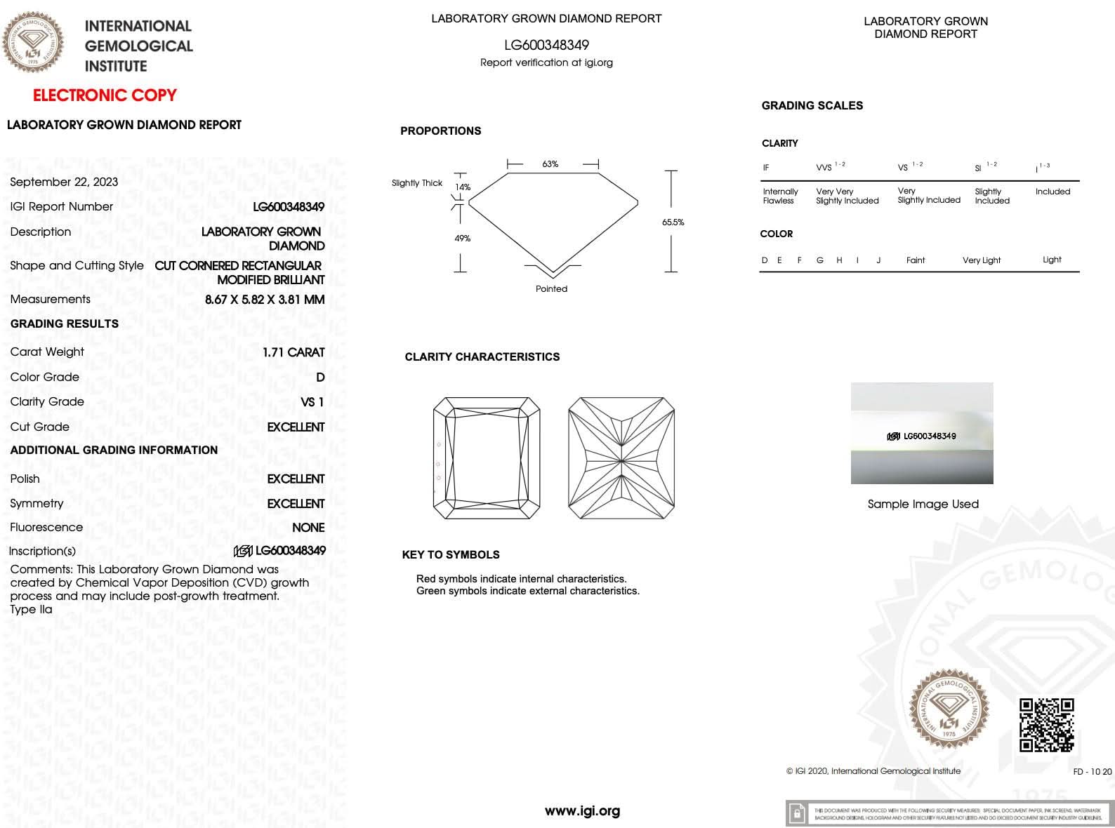 1.71ct D - VS1 Radiant Lab Diamond Nova - PBD Engagement Rings