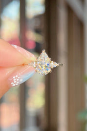 1.71ct D-VVS2 Pear Lab Diamond Petite Gracie Engagement Rings Princess Bride Diamonds 