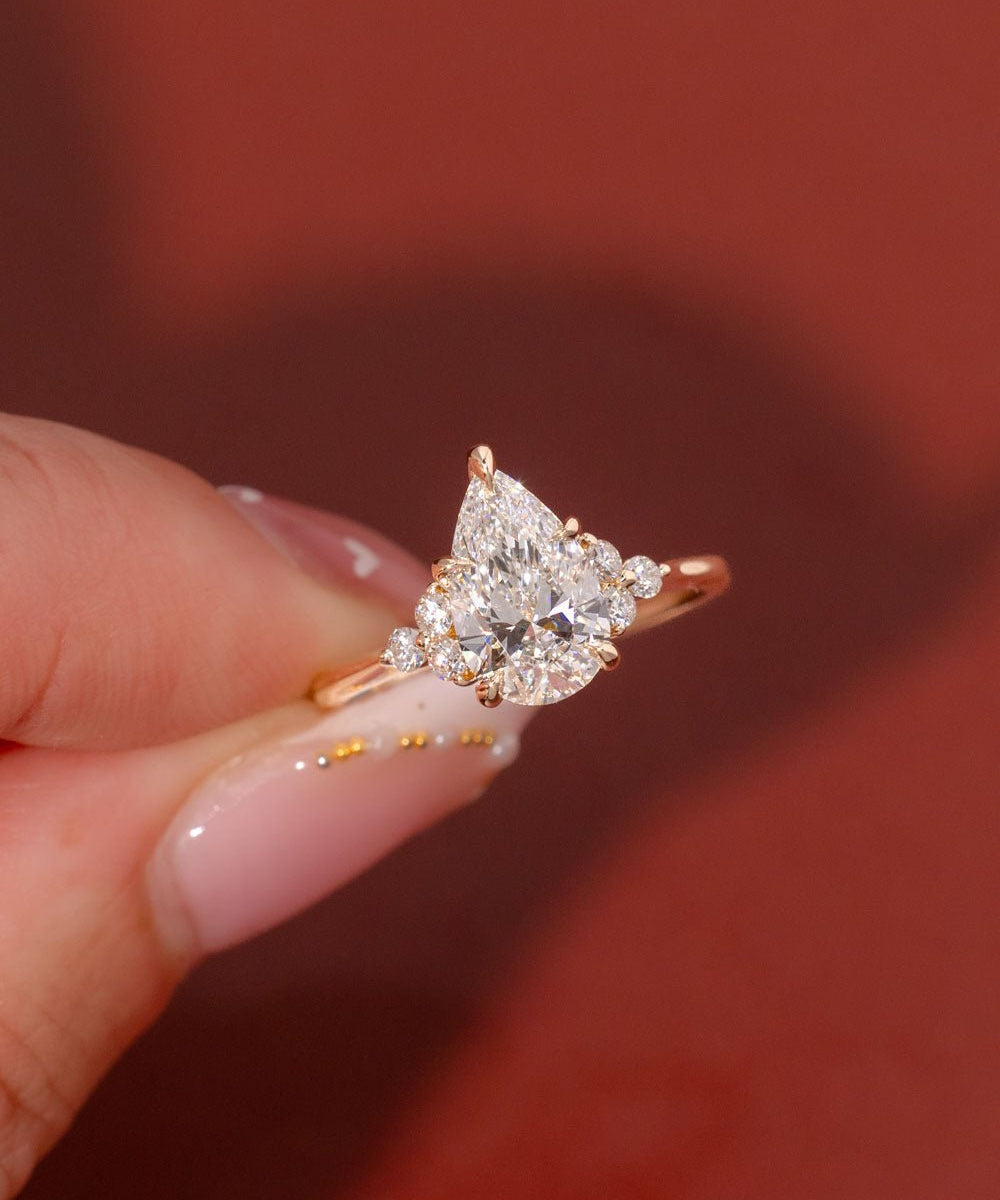 1.71ct E - VS1 Pear Lab Diamond Lindsey - PBD Engagement Rings