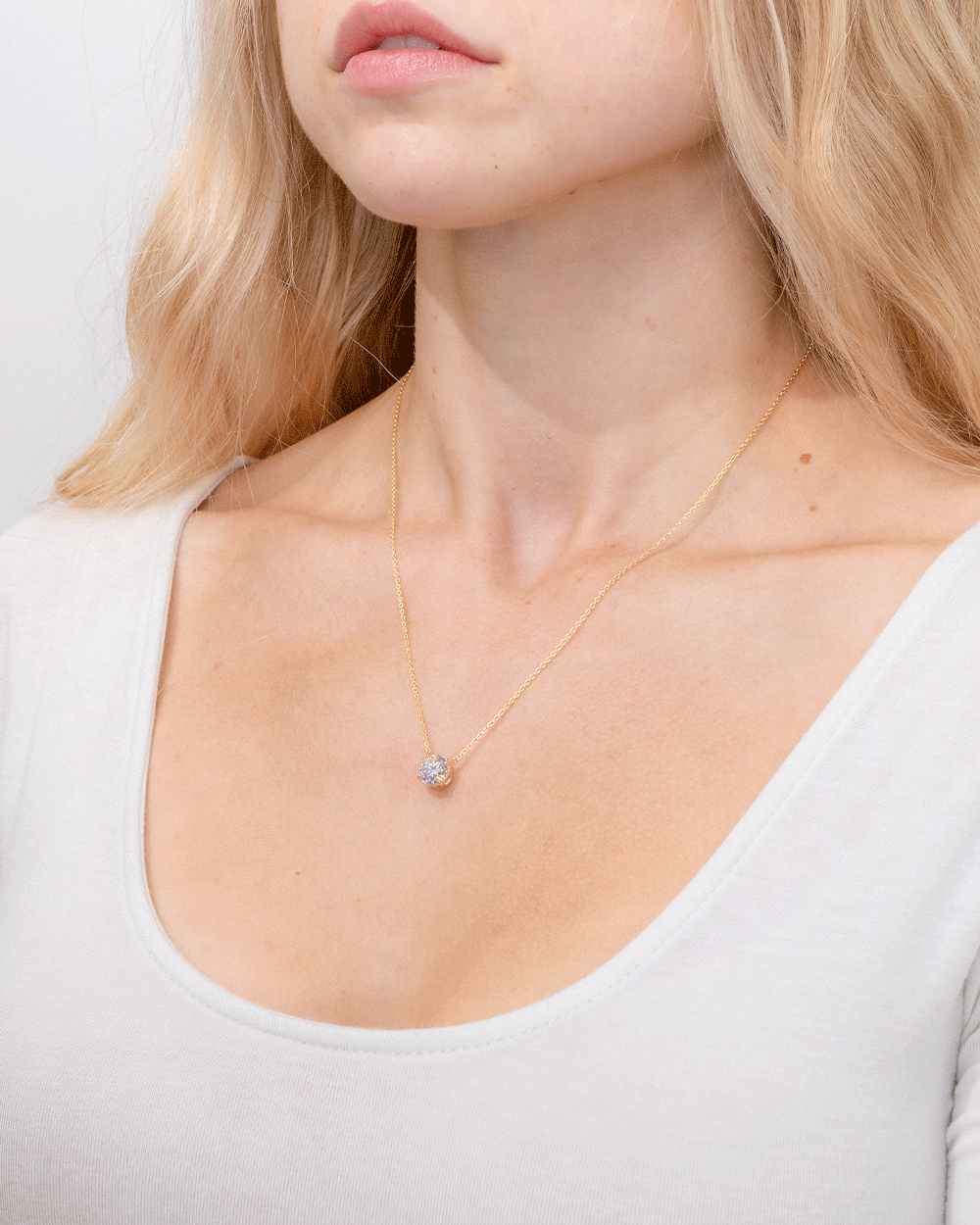 1.71ct E-VS1 Round Lab Diamond 14k Yellow Gold Pendant Necklaces Princess Bride Diamonds 