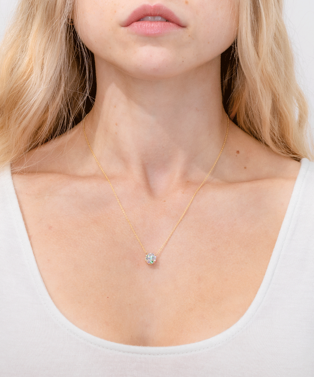 1.71ct E-VS1 Round Lab Diamond 14k Yellow Gold Pendant Necklaces Princess Bride Diamonds 