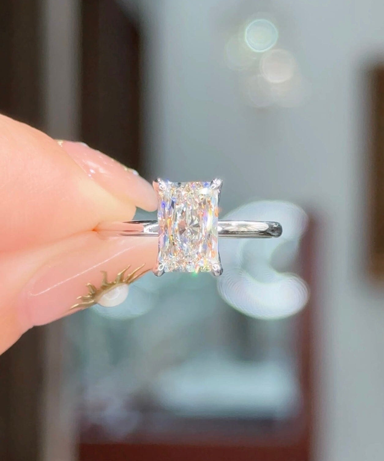 1.71ct F-VS1 Radiant Lab Diamond Caraline Engagement Rings Princess Bride Diamonds 