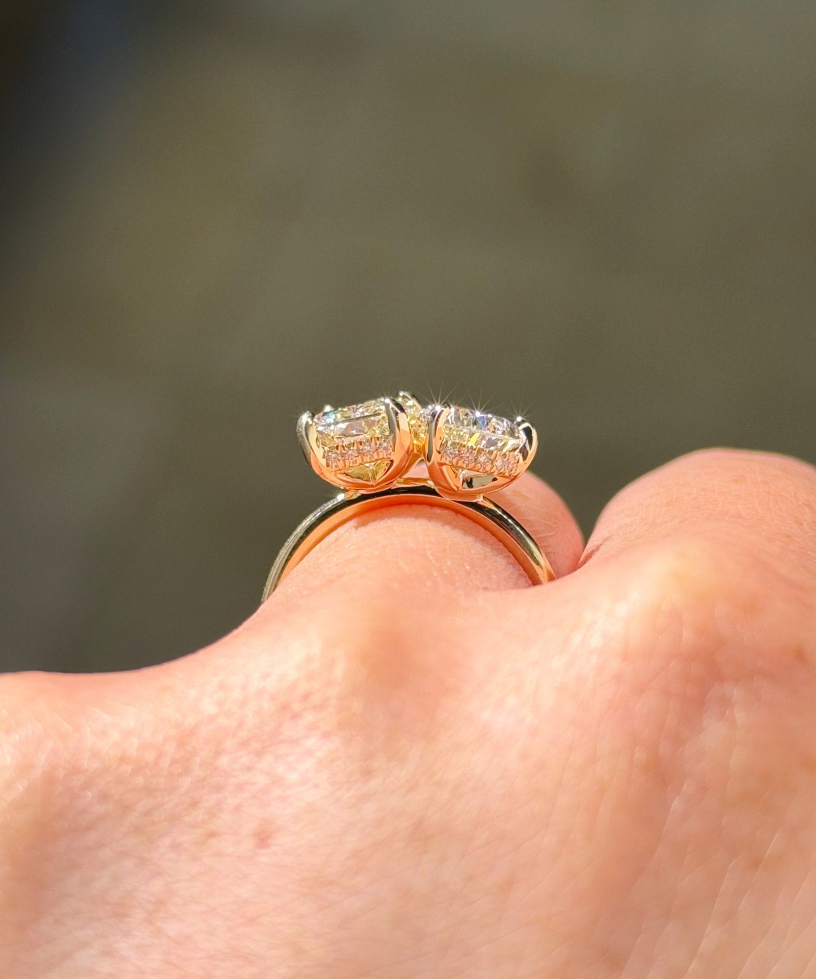 1.72ct D-VS1 Pear Lab Diamond Toi et Moi - PBD Engagement Rings