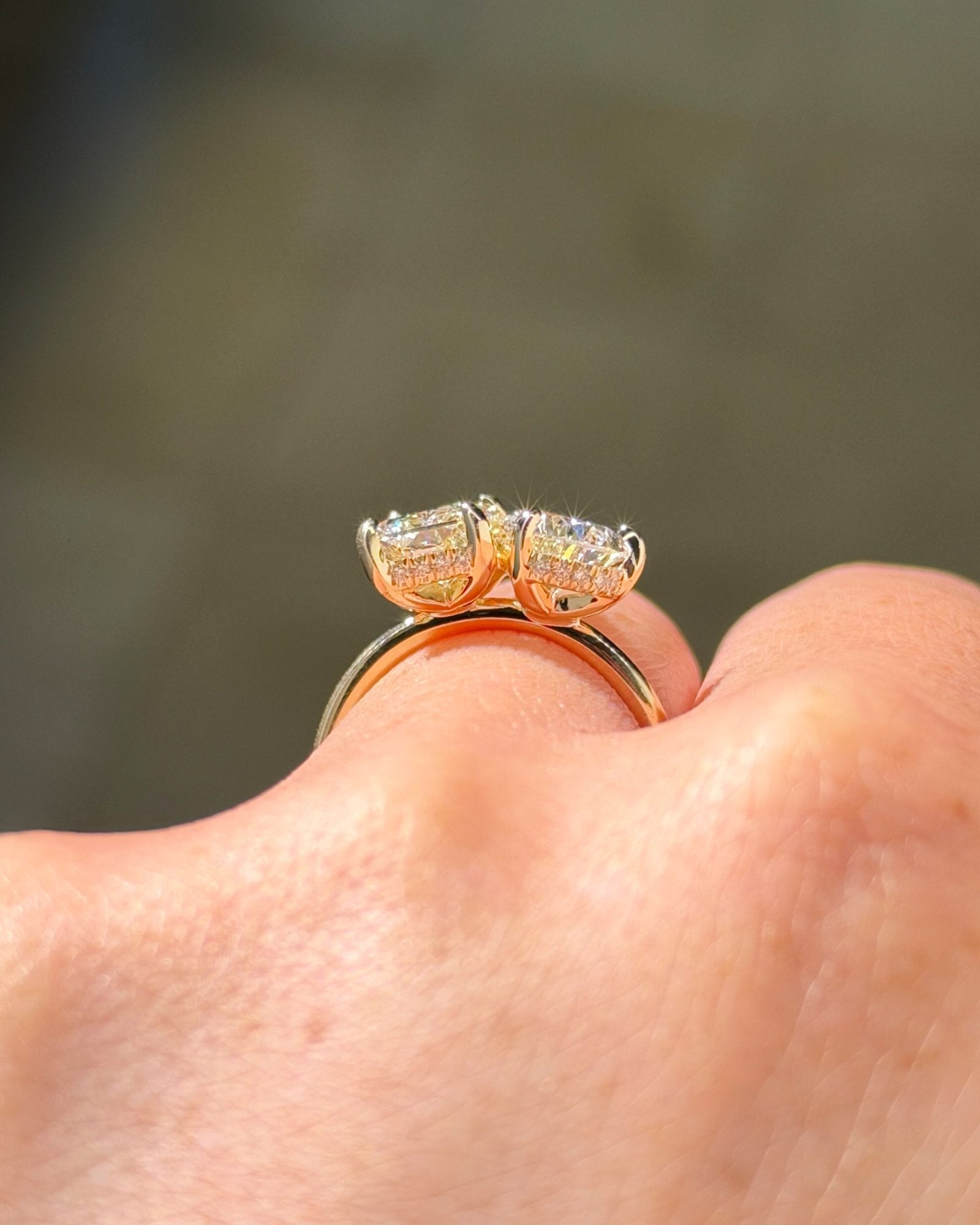 1.72ct D-VS1 Pear Lab Diamond Toi et Moi - PBD Engagement Rings