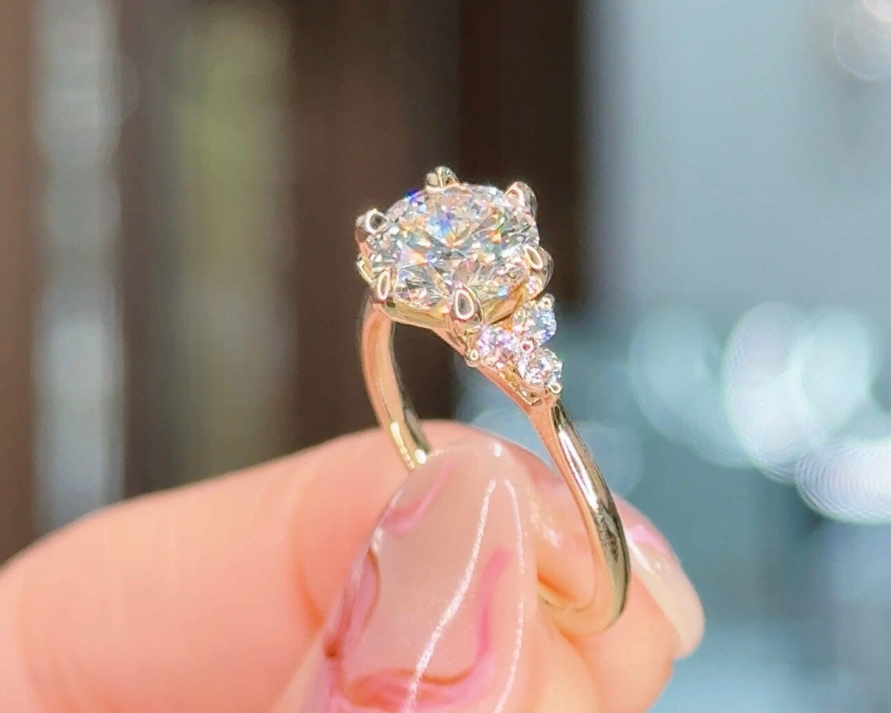 1.72ct D-VS1 Round Lab Diamond Lindsey Engagement Rings Princess Bride Diamonds 