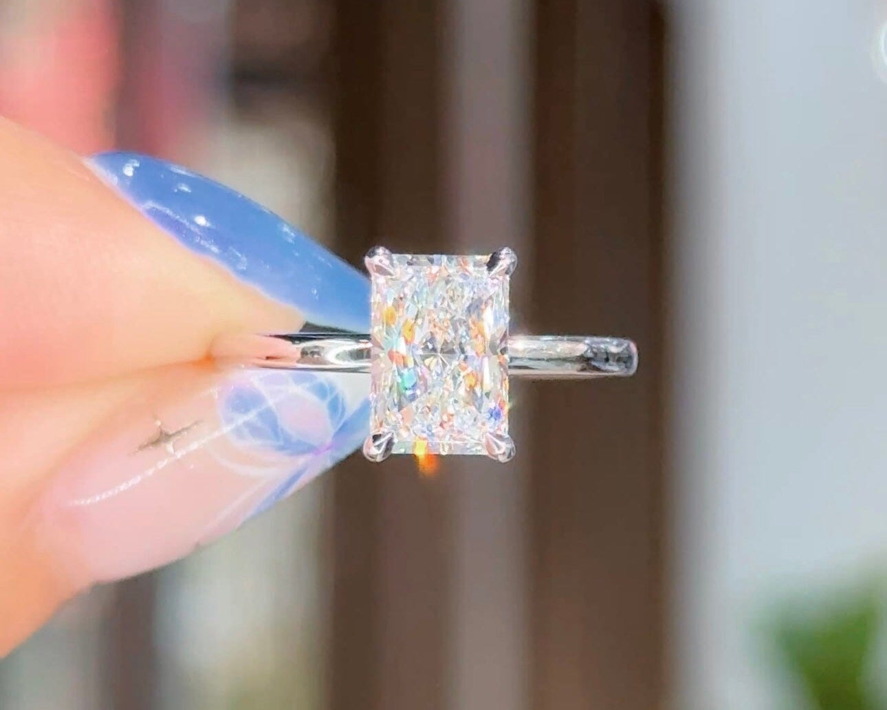 1.73ct D-VS1 Radiant Lab Diamond Leah Engagement Rings Princess Bride Diamonds 