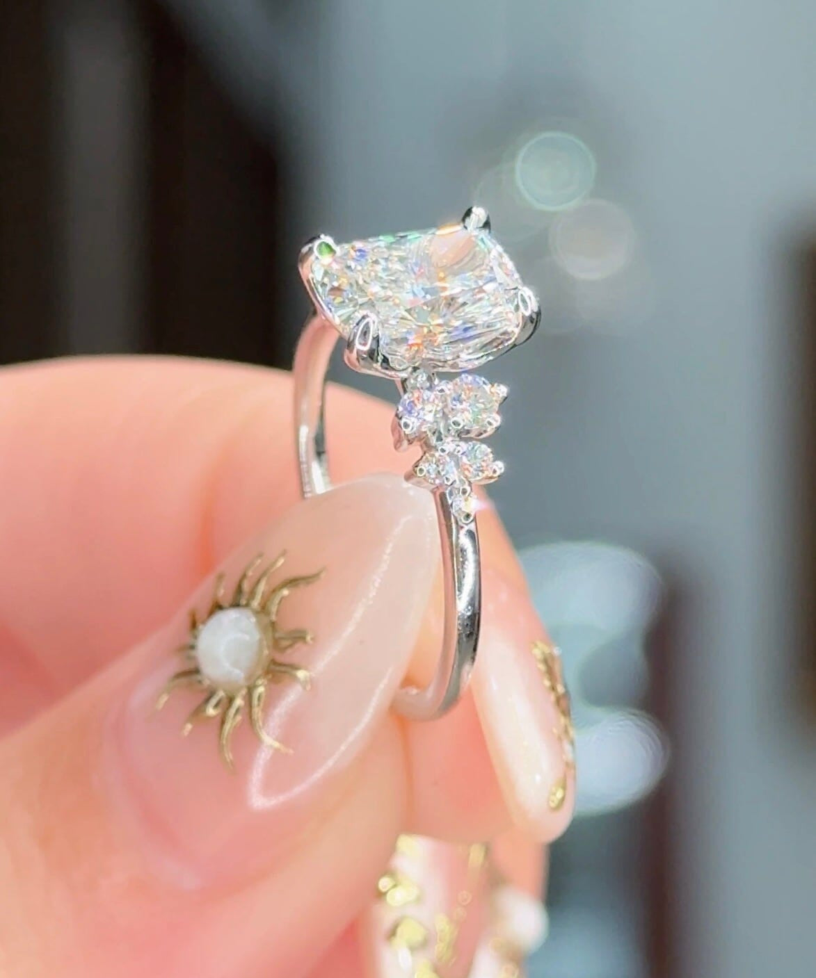 1.75ct F-VVS2 Cushion Lab Diamond Nova Engagement Rings Princess Bride Diamonds 