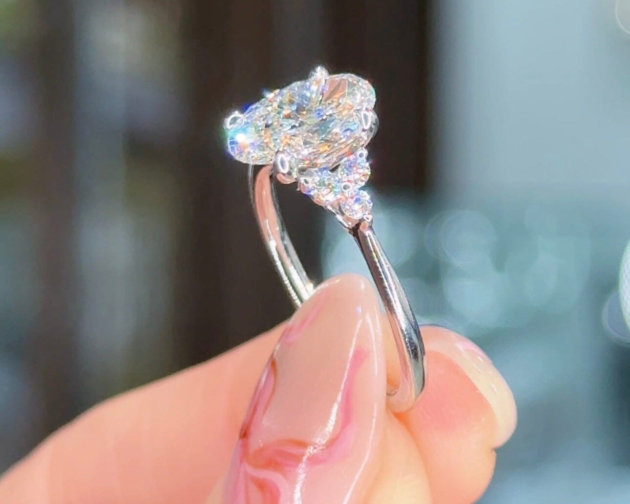 1.77ct F-VVS2 Oval Lab Diamond Lindsey Engagement Rings Princess Bride Diamonds 