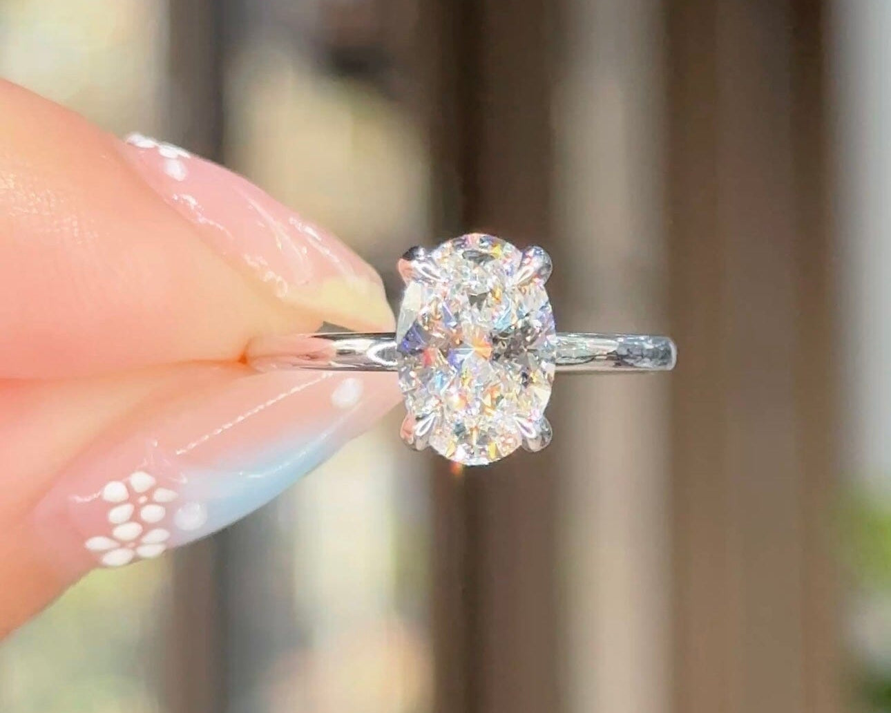 1.78ct D-VS1 Oval Lab Diamond Stephanie Engagement Rings Princess Bride Diamonds 