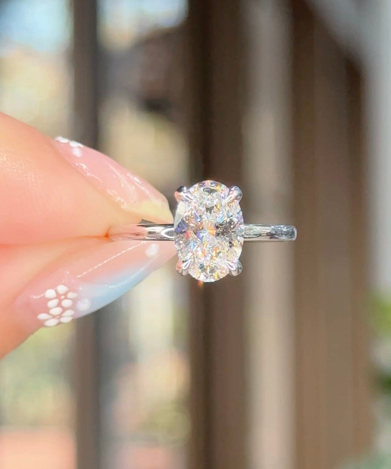 1.78ct D-VS1 Oval Lab Diamond Stephanie Engagement Rings Princess Bride Diamonds 