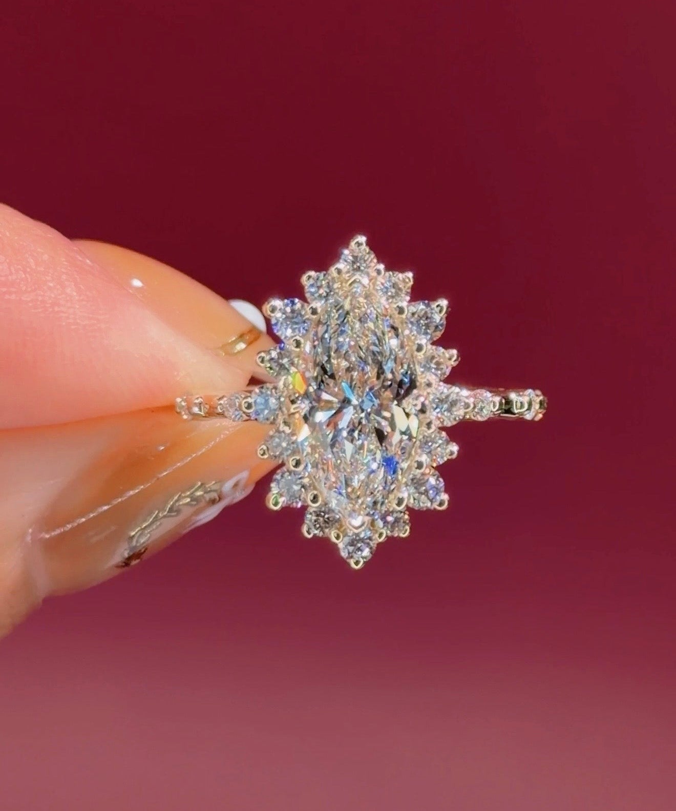 1.79ct E - VVS2 Marquise Lab Diamond Kaia - PBD Engagement Rings