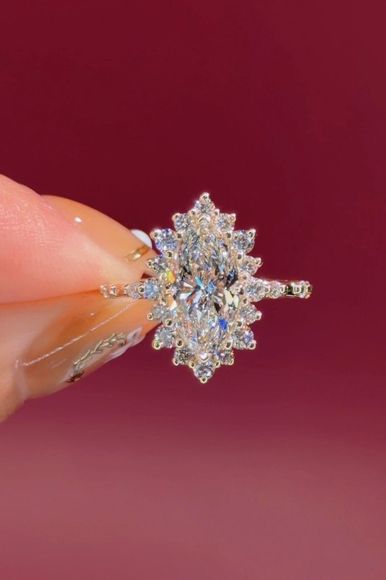 1.79ct E - VVS2 Marquise Lab Diamond Kaia - PBD Engagement Rings