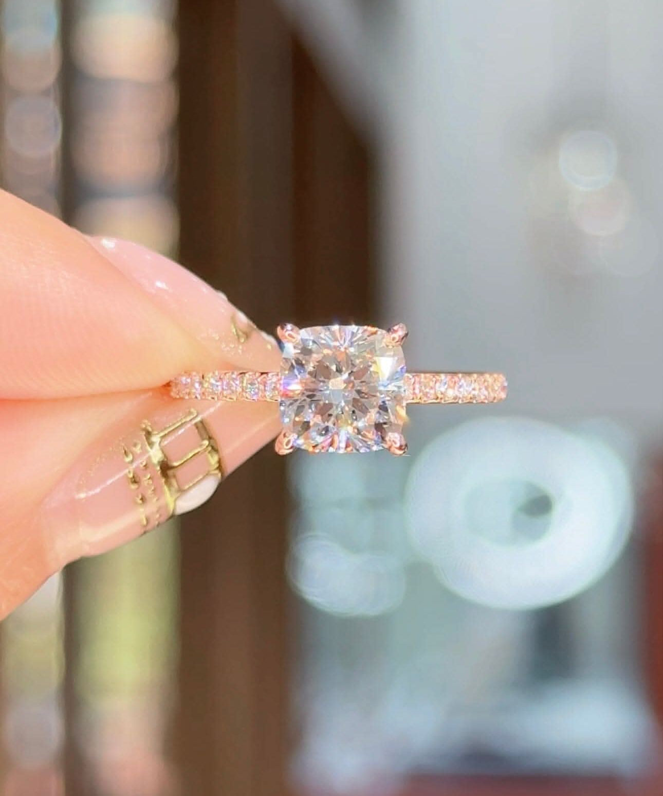 1.82ct E - VS1 Cushion Lab Diamond Kayla - PBD Engagement Rings