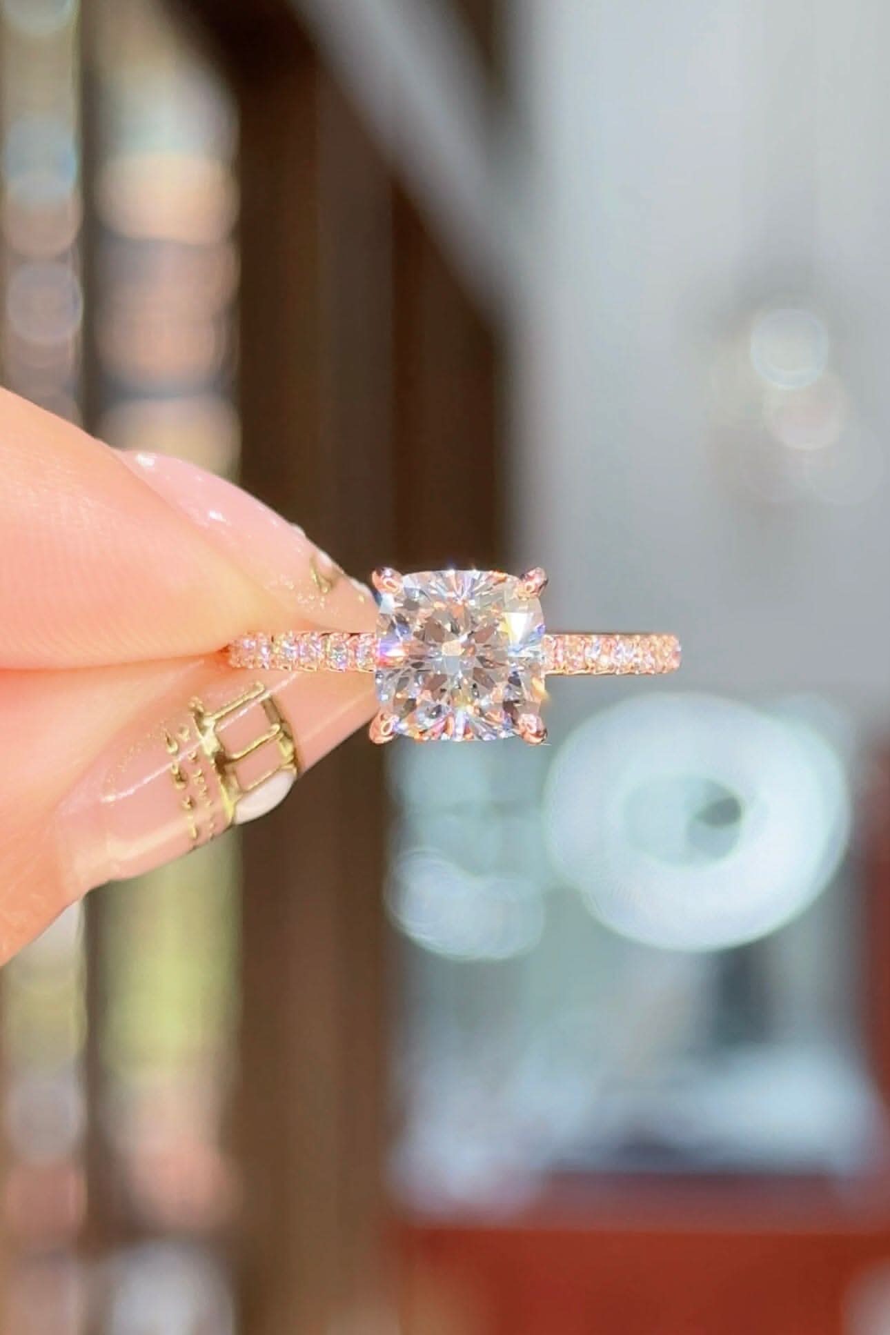 1.82ct E - VS1 Cushion Lab Diamond Kayla - PBD Engagement Rings