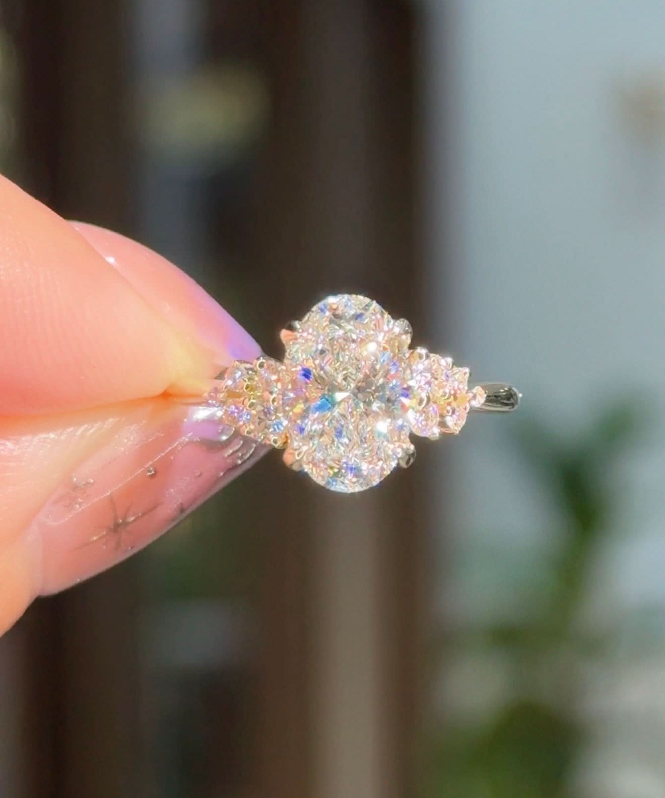 1.83ct D - VS1 Oval Lab Diamond Nova Cathedral - PBD Engagement Rings