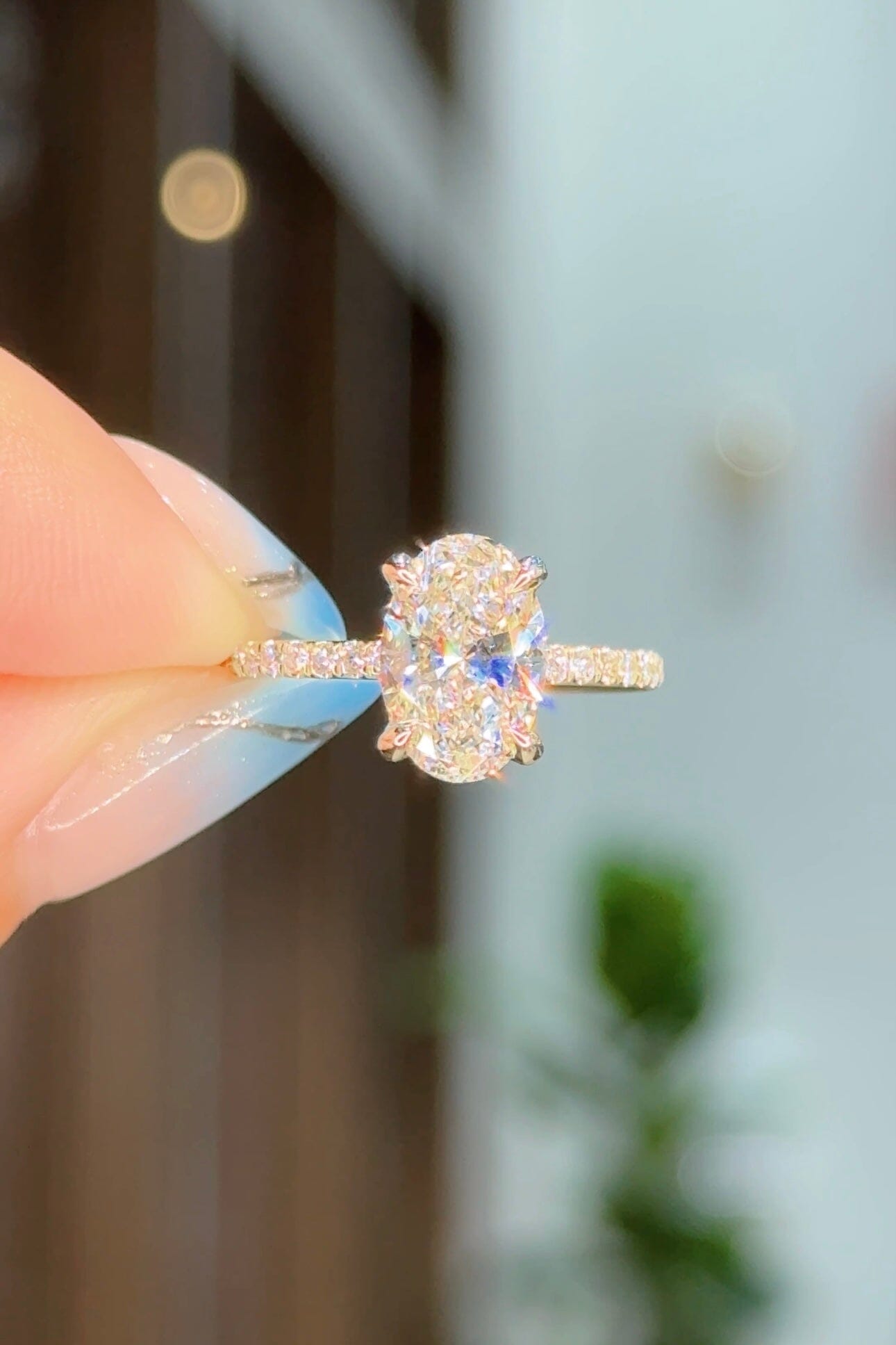 1.87ct D-VS1 Oval Lab Diamond Kayla Engagement Rings Princess Bride Diamonds 