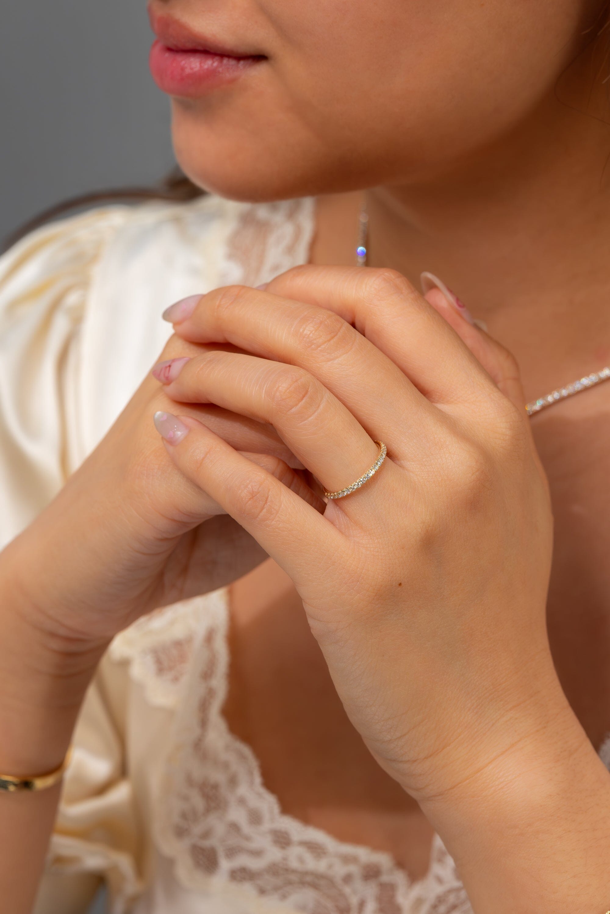 1.8mm Core Pavé Diamond Ring Rings Princess Bride Diamonds 
