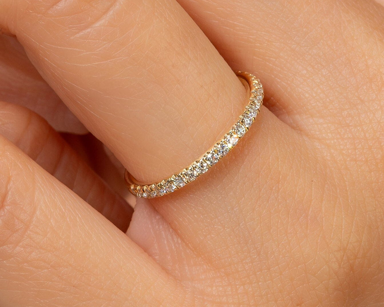 1.8mm Core Pavé Diamond Ring Rings Princess Bride Diamonds 