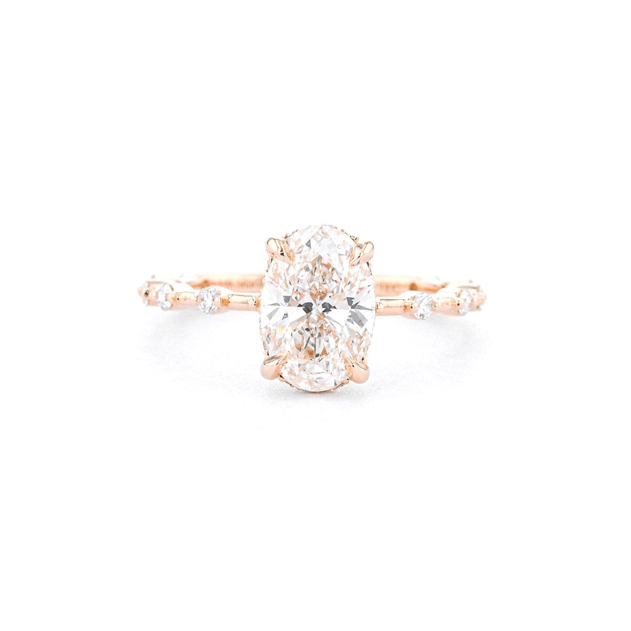 1.8mm Daisy Oval Engagement Rings Princess Bride Diamonds 