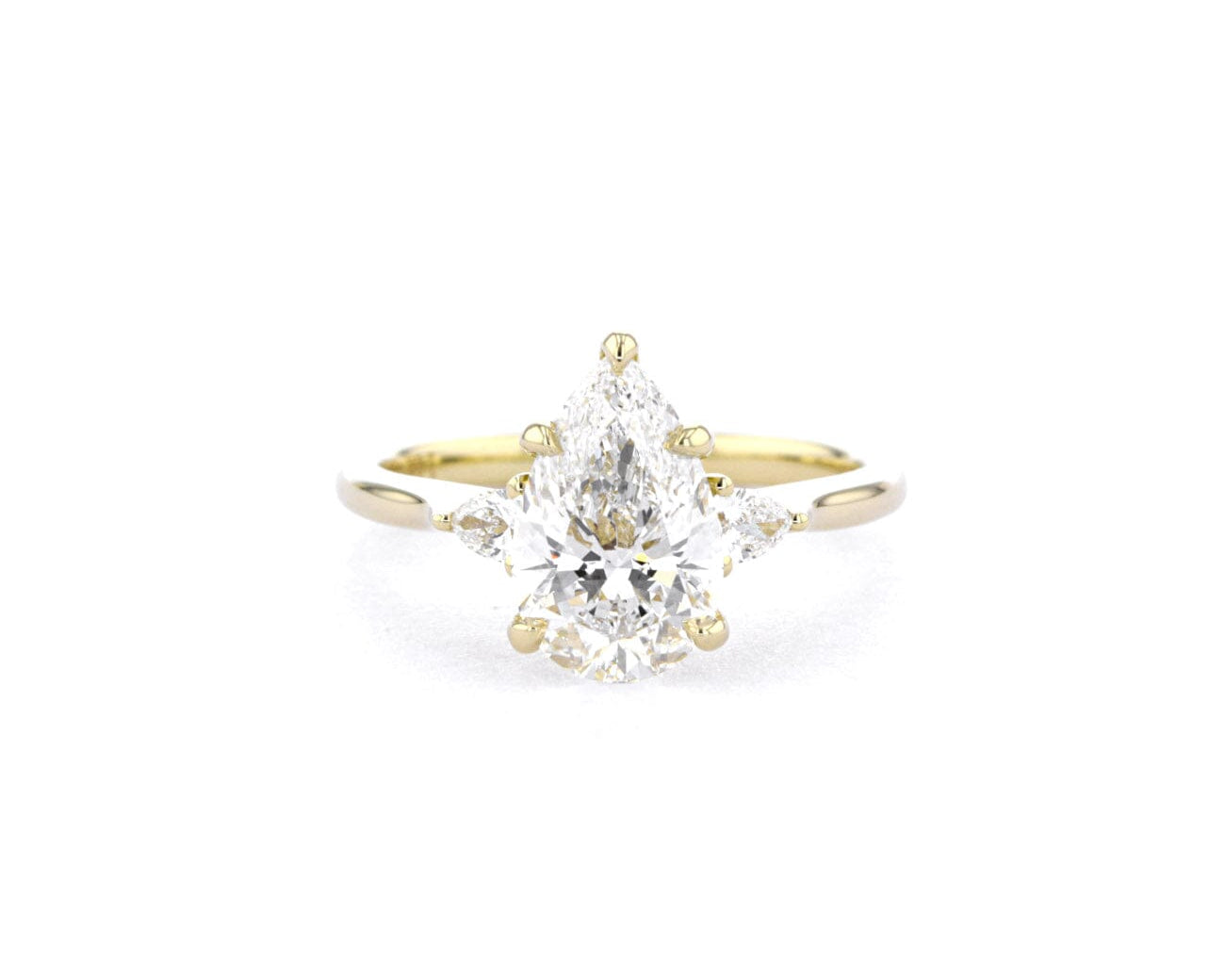 1.8mm Gracie Pear Engagement Rings Princess Bride Diamonds 