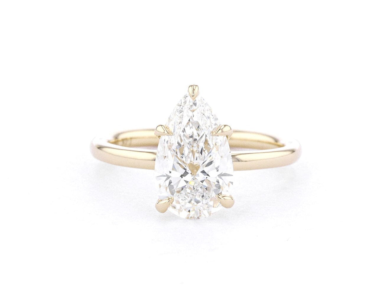 1.8mm Juliette Pear High Polish Engagement Rings Princess Bride Diamonds 