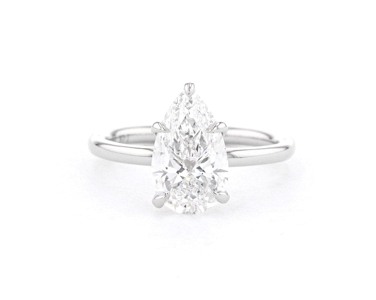 1.8mm Juliette Pear High Polish Engagement Rings Princess Bride Diamonds 
